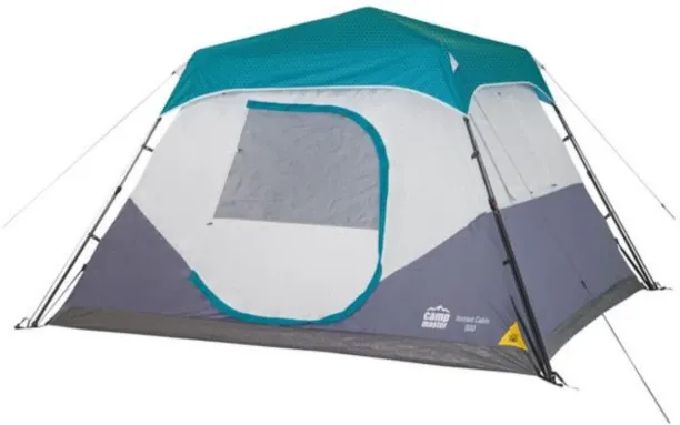 future finds 6 Sleeper Instant Cabin Tent Grey and Blue Camping Tent