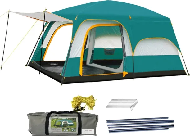Heartdeco 5-7 Person Camping Spacious Tent With Porch, Stable and Lightweight Tents Camping Tent