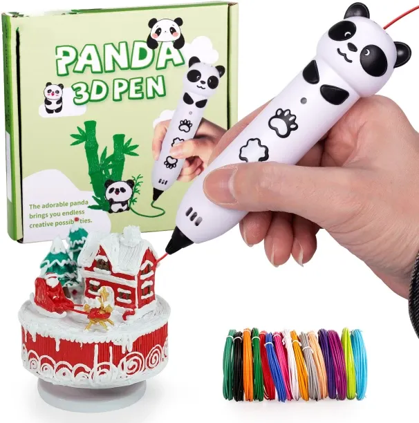 Bloo Cute panda low-temperature 3D printing pen, including 1.75mm PCL consumables, finger-shaped, t…