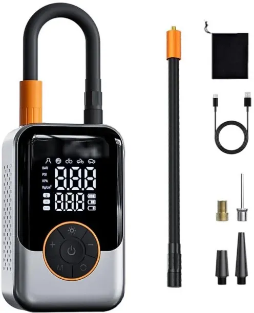 Tidecus Portable Electric Tire Pump – 150PSI Smart Bike Pump with Digital Gauge, Auto Shut-Off, USB…