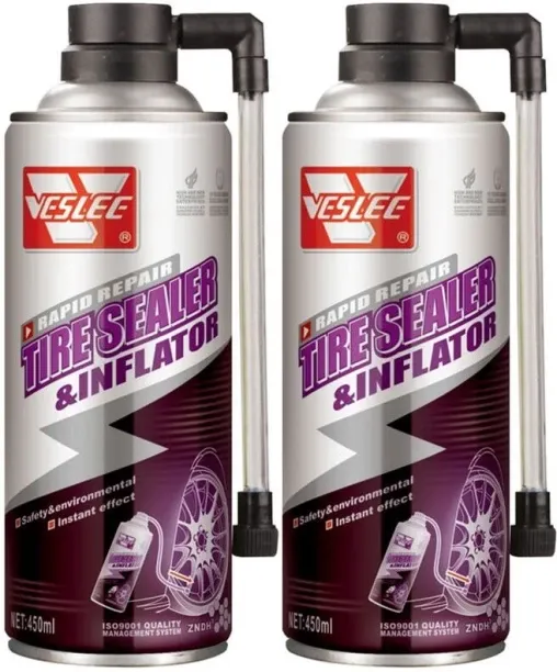 Tire Sealer & Inflator Veslee Rapid Repair Tire Inflator Aluminium Smart Tyre Pressure Gauge