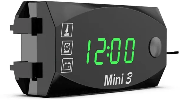 Pofufusm 3 in 1 Car Digital Clock Voltmeter Thermometer 12V Waterproof Battery Voltage Monitor LED …