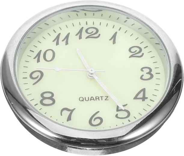 Pofufusm Glow Car Mini Clock Stick on Dashboard Auto Quartz Electronic Clock Compact Luminous Car I…
