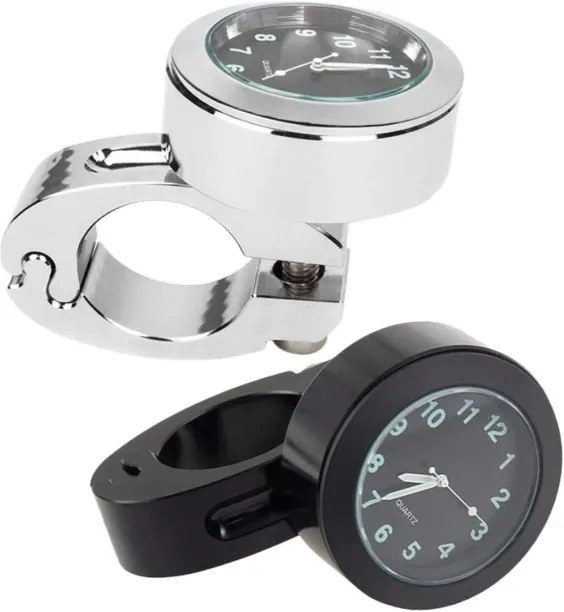 Pofufusm 2pcs Motorcycle Handlebar Clock Bike Clock Accurate Timekeeping Easy Installation Stylish …