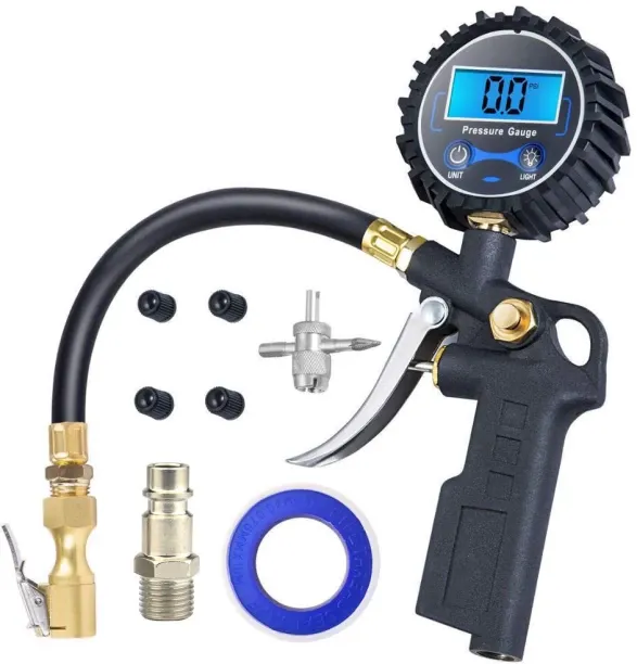 marevic Digital Tire Pressure Gauge with Inflator, 3-250 PSI Air Chuck & Compressor Accessories Hea…