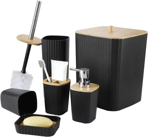 Lihle 6Piece Bathroom Accessories Set Toilet Brush  with Holder