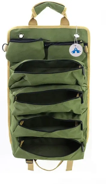 ALANES Heavy Duty Roll Up Tool Bag Organizer With 6 Tool Pouches Canvas Tool Bag
