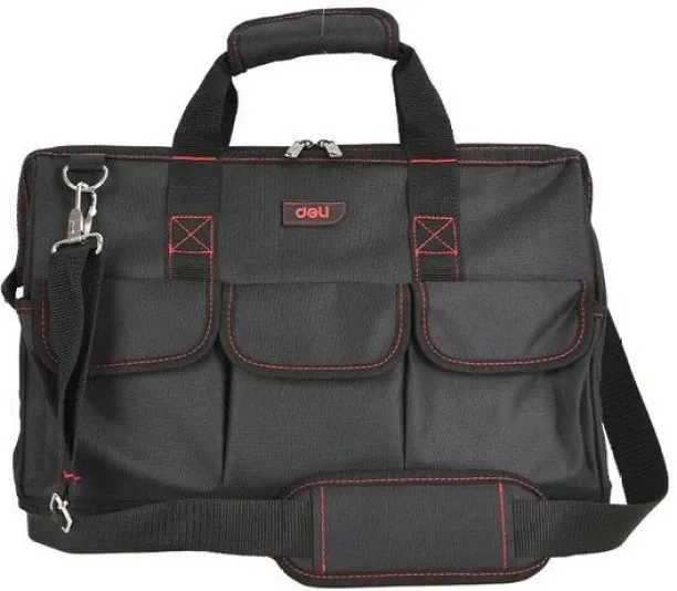 DELI Deli Tool Bag 17-Inch, 18‑Pocket Heavy‑Duty Tool Bag with 600D Oxford Fabric, Water-Resistant …