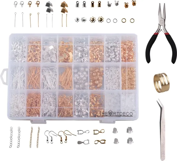 Heartdeco DIY Jewelry Making Repair Findings Kit Metal Tool Bag
