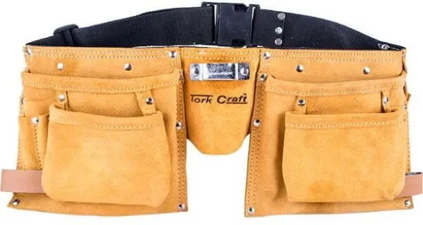 Tork Craft 11 Pocket Leather Tool Belt Tool Box