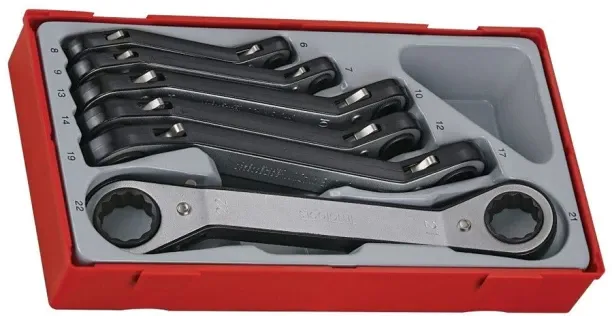 Teng Tools 6PC Extra Strong Ratcheting Offset Ring Spanner Set Camping & Hiking Hand Tools