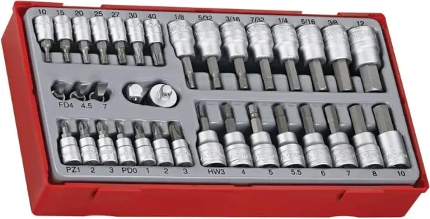Teng Tools 35PC 1/4inch and 3/8inch Drive Bit Socket Set Camping & Hiking Hand Tools
