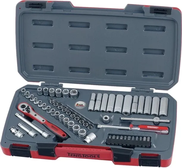 Teng Tools 60PC 1/4inch Drive Socket Set (Metric/AF) Camping & Hiking Hand Tools