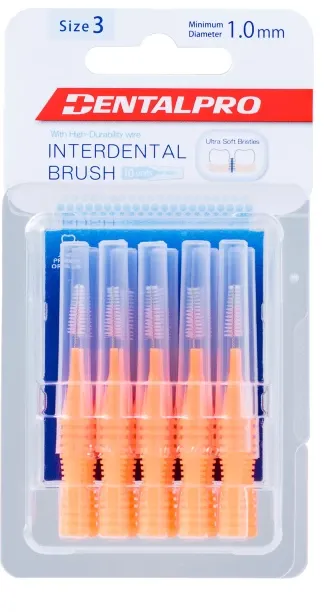 Dental Pro I-Shaped Interdental too brush-Size 3 (0.8mm) Orange Ultra Soft Toothbrush