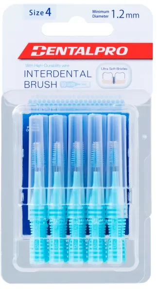Dental Pro I-Shaped Interdental too brush-Size 4 (1.2mm) Blue Ultra Soft Toothbrush