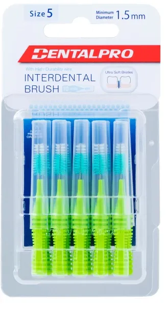 Dental Pro I-Shaped Interdental too brush-Size 5 (1.5 mm) Orange Ultra Soft Toothbrush