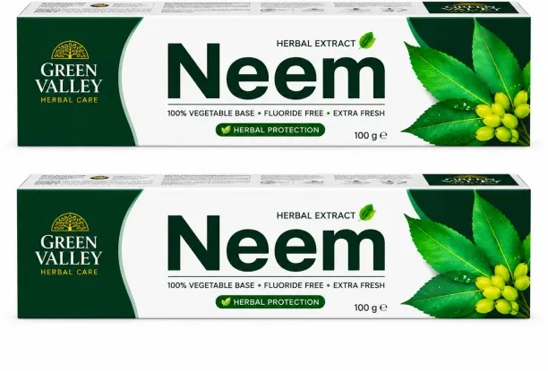 Green valley Herbal Toothpaste Fluoride Free Extra Fresh Oral Care 2 Pack Toothpaste