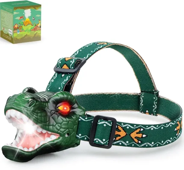 Bloo Children's LED dinosaur headlamps, children's toy flashlights, for children aged 3, 4, 5, 6, 7…