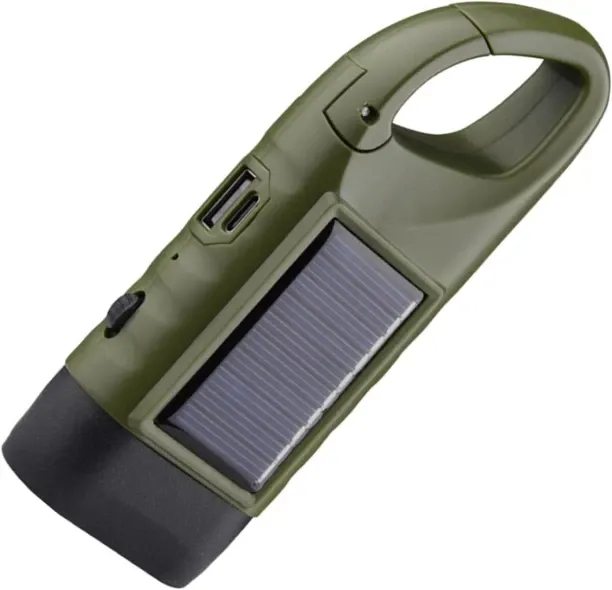 SHIJIN Hand-Crank & Solar Emergency Generator With LED Flashlight, Hand-Crank & Solar Panel Chargin…