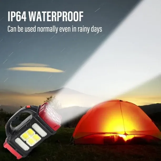 Just Simplified 38W Rechargeable Solar 76LED+COB Powered Work Light Torch