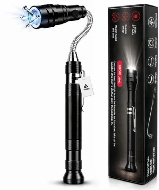 Topika Magnetic Flashlight Telescoping Magnetic Pickup Tool, Gift For Men Torch