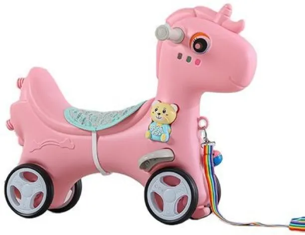 Babies-Up Rocking Dino Horse Musical 3-in-1 Rocker for Kids Baby Girls, Baby Boys Tricycle