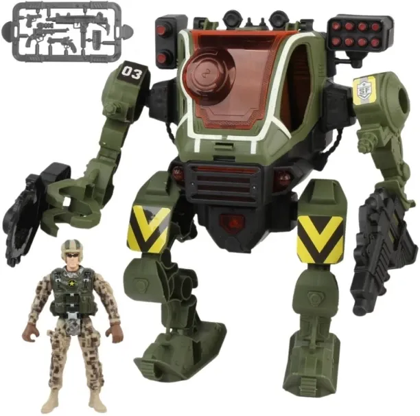 Generic Military Combat Robot Play Set - Pretend Playset - Toys for Boys Gun