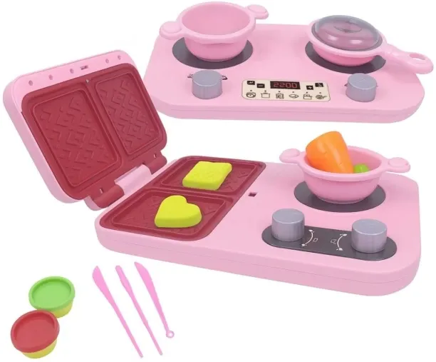 Generic Kids Electric Kitchen Play Set Toy - Stove Pretend Play Toys for Toddlers - Pink Gun