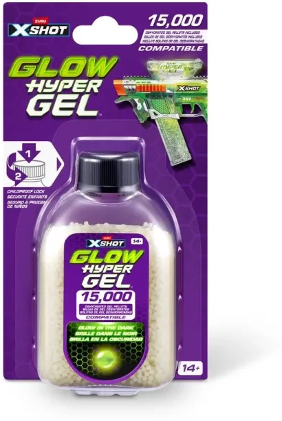 ZURU XShot Hyper Gel Glow Pellet Refill Pack (15,000 Hyper Gel Pellets) Darts & Plastic Bullets