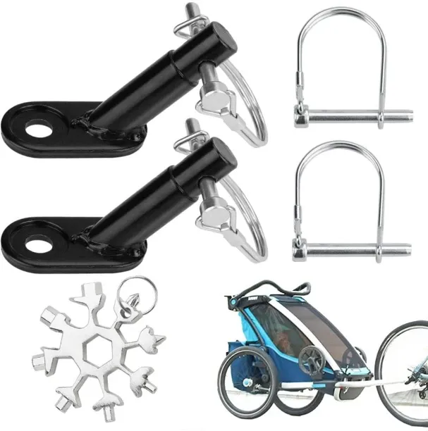 Moucles Bike Trailer Coupler, 2Pcsr Bicycle Trailers Hitch Connector with 4Pcs Coupler Pin Bicycle …