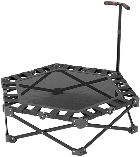 BezosMax Mini Foldable Trampoline for Adults Kids, Fitness Rebounder with Adjustable Foam Handle, W…