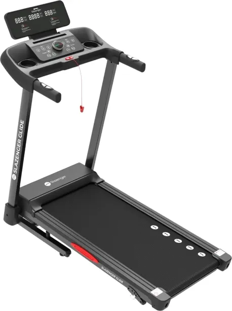 Slazenger Glide Manual Incline with USB Charger & Bluetooth Speakers Motorized Treadmill