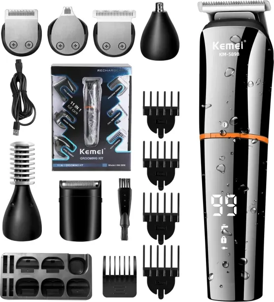 MAX (With Box)Waterproof 11 in 1 Men's Grooming Kit Electric Beard Trimmer Cordless Razor Hair Clip…