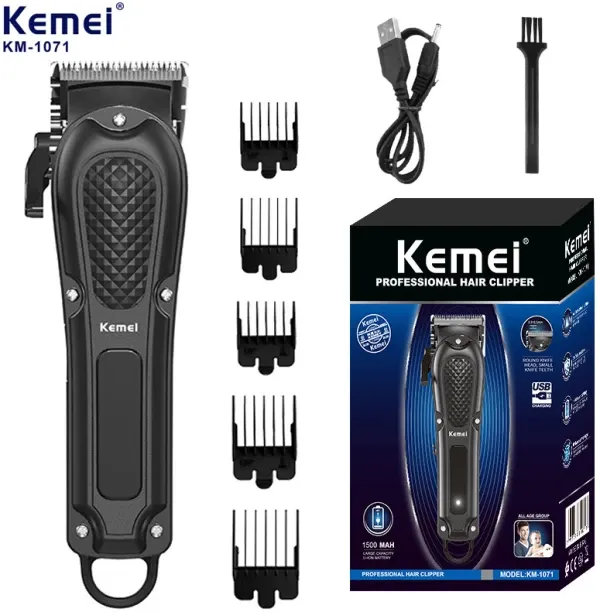 KEMEI (KM-1071 retail box)cordless professional hair clipper beard hair trimmer for men electric be…