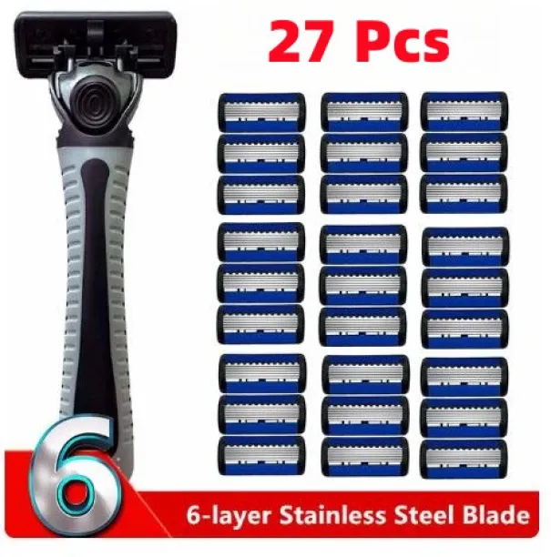 KEMEI (27Pcs with 1handle)48/27/18/3PCS Manual Shaver Razor Trimmer
