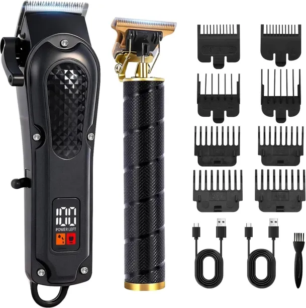 SHIJIN Professional Hair Clipper and Shaver Set, Hair Clippers for Men, T-Shaped Sideburn Trimmers,…