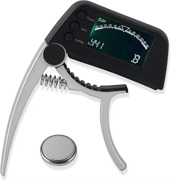 WEIWEISTORE 2 in 1 Guitar Capo Tuner Clip On Tuner and Capo Large LCD Display Accurate Tuning for A…