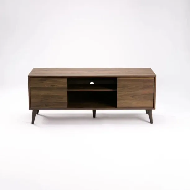 Kumara 120cm 2 Door TV Unit - Walnut 9683400511458 Engineered Wood TV Entertainment Unit