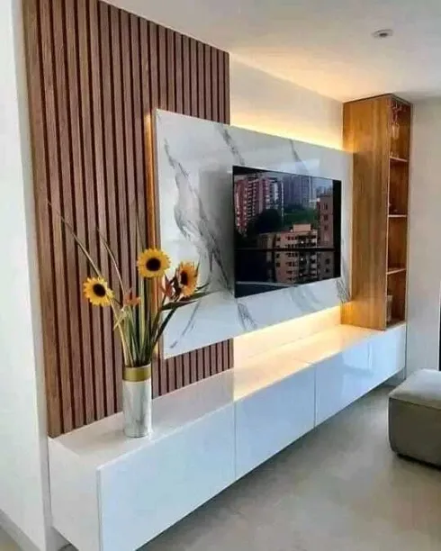 Floating TV Unit 002 Solid Wood TV Entertainment Unit