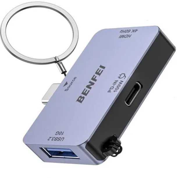 BENFEI USB-C 3-In-1 Mini Hub With Premium Aluminium Alloy Casing And Built With 1X HDMI (4K@60Hz), …