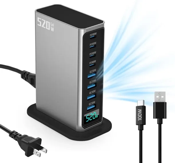 Fariedl 520W gallium nitride multi-port desktop compact charging adapter, suitable for laptops, tab…