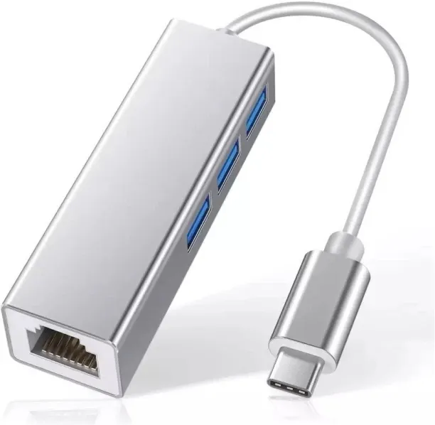 HD Cabling Port USB C Hub with Gigabit Network Port | USB Type C to 3 x USB 3.0 Ports + 1Gbps RJ45 …