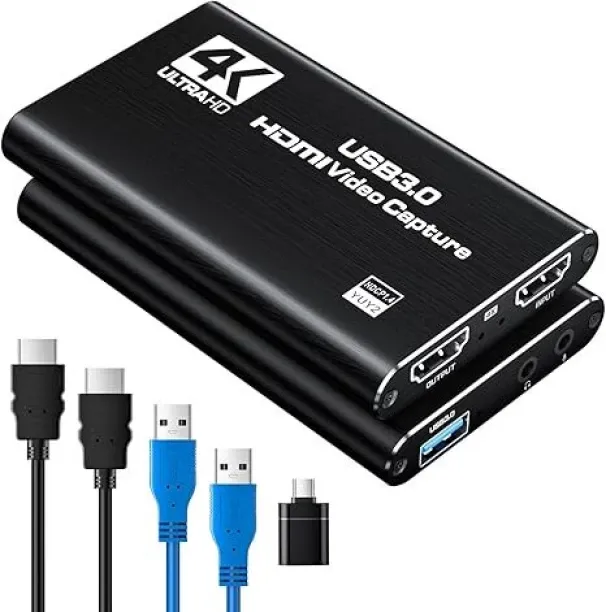 marevic 01 HDMI Capture Card for Streaming, Full HD 1080P 60FPS Capture USB 3.0 Game Audio Video Ca…