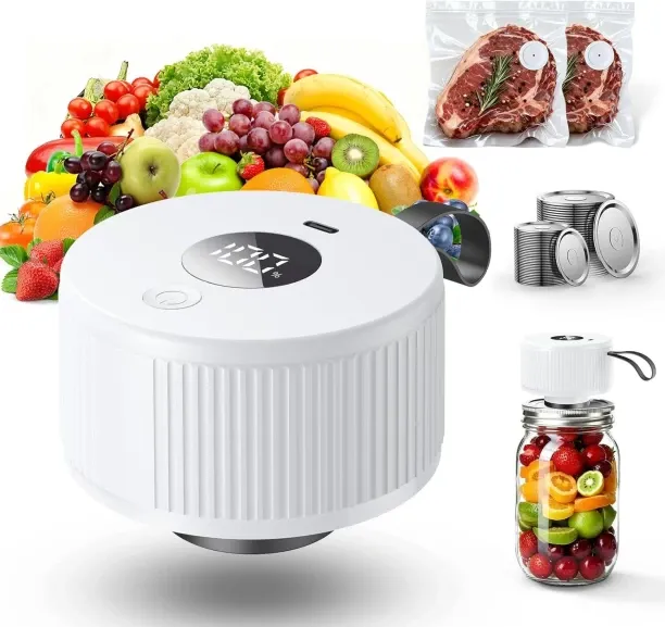 Flycross 3-in-1 Electric Mason Jar Vacuum Sealer Kit for Mason Jars Automatic Vacuum Bag Sealer