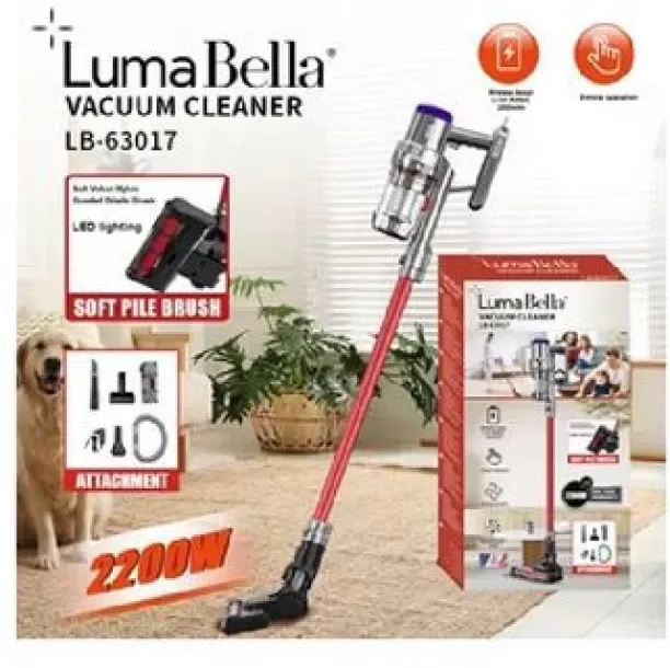 LumaBella Cordless Handheld Vacuum Cleaner – 2200W Lightweight Stick Upright Stick Vacuum Cleaner