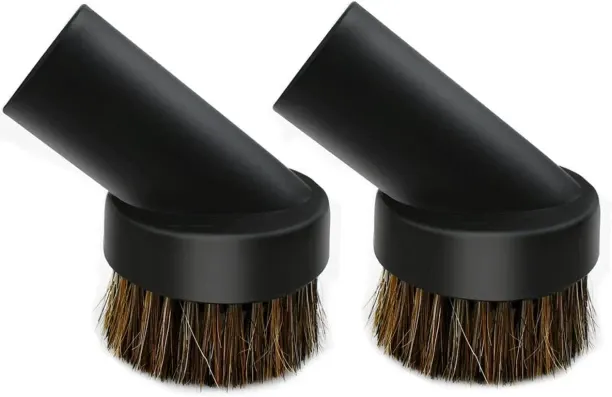 Liangheng 2 Pcs Black Round Dust Brush 25mm Horse Hair for 1.2-1.22in Hose Vacuum Cleaners Accessor…