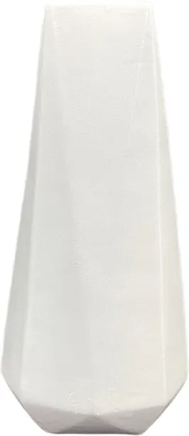 Africa Ceramics Vase AC 34x15x8cm Diamond - White Ceramic Vase