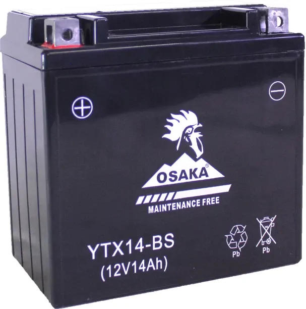 OSAKA YTX14‑BS 12V Motorcycle Battery 14 Ah Battery for Bike