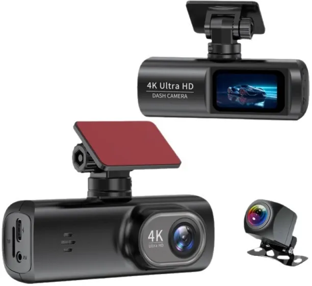LuckyUnion 4K driving recorder HD night vision front and rear dual recording mobile phone interconn…