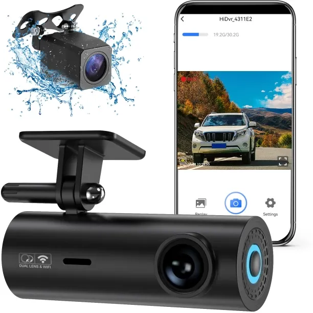 marevic 4K+1080P WIFI driving recorder, HD dual cameras Vehicle Camera System